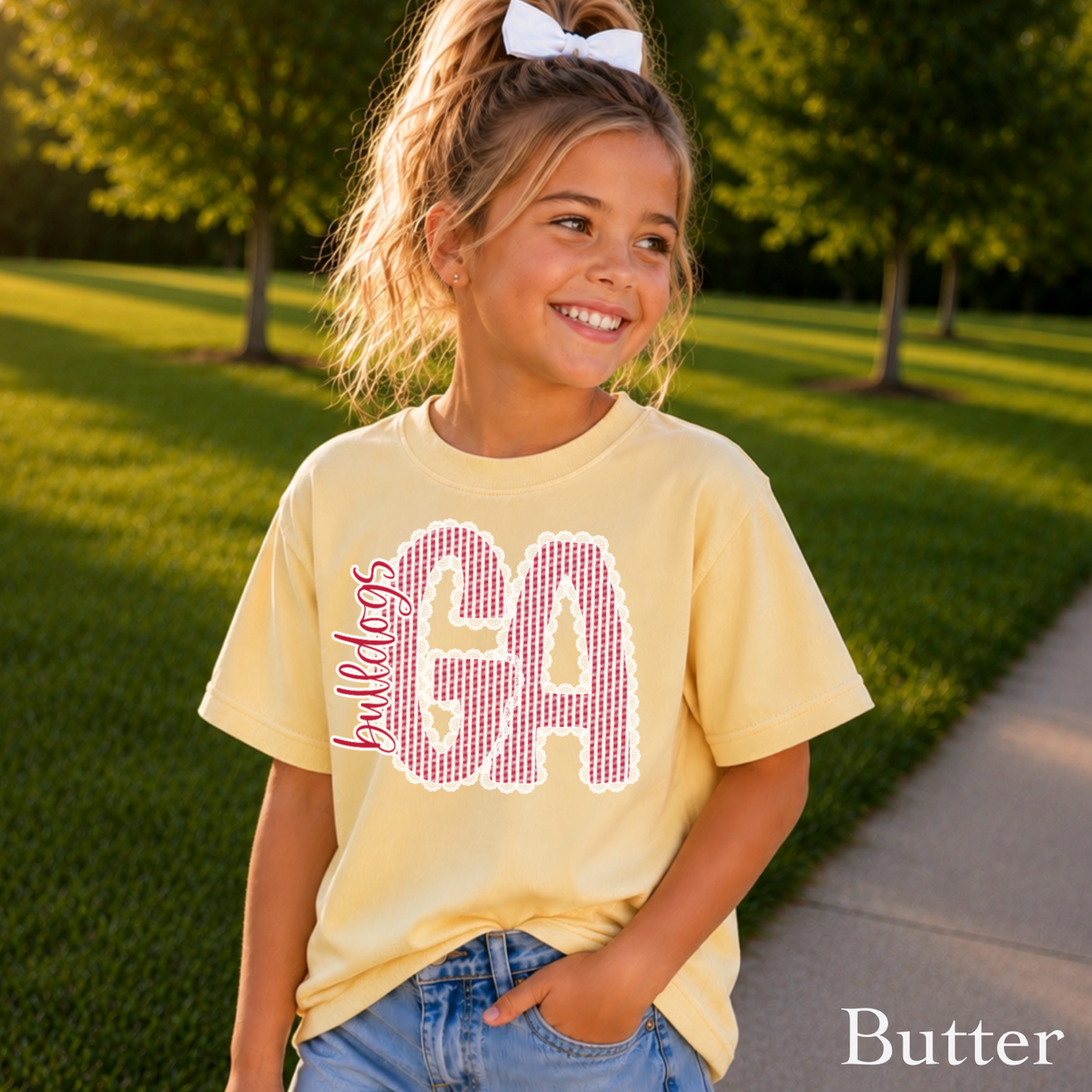 Laced Trimmed Georgia Youth Comfort Color T-Shirt