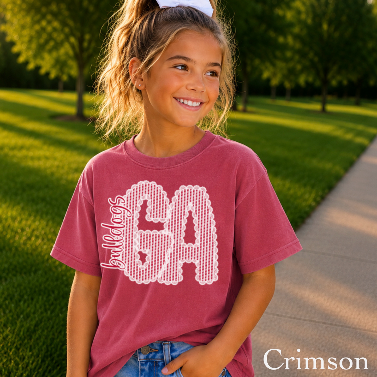 Laced Trimmed Georgia Youth Comfort Color T-Shirt