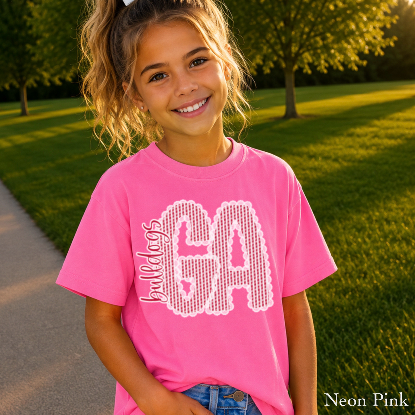 Laced Trimmed Georgia Youth Comfort Color T-Shirt