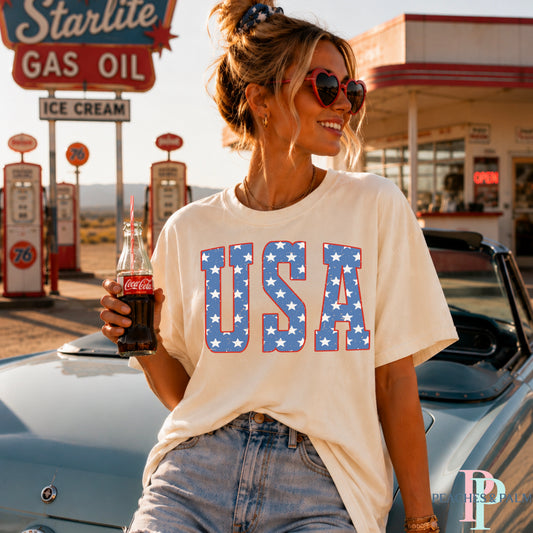 USA Patriotic Comfort Color Graphic Tee