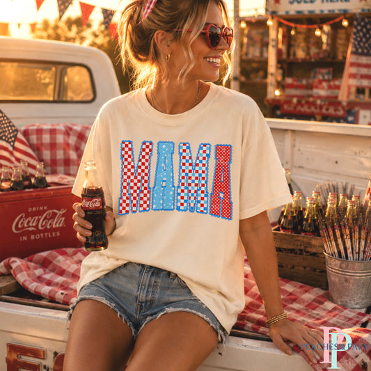 Mama Patriotic Comfort Color Graphic Tee