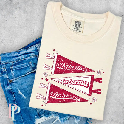 Alabama Pennant Flag Comfort Color Graphic Tee