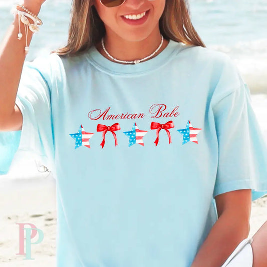 American Babe Coquette Comfort Color Graphic Tee