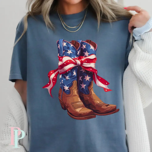 American Boots Coquette Comfort Color Graphic Tee