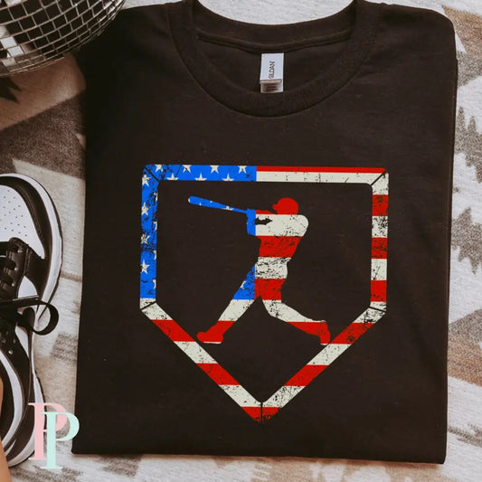 American Flag Baseball DTF Transfer
