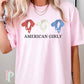 American Girlie Coquette Bow Trio Comfort Color Graphic Tee