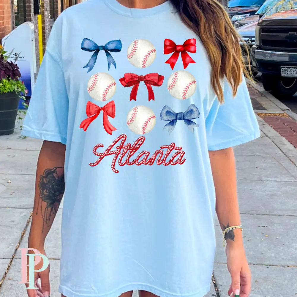 Atlanta Coquette Baseball Comfort Color Graphic Tee