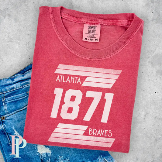 Atlanta Retro Baseball Comfort Color Graphic Tee