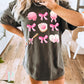 Baseball Coquette Bow Comfort Color Graphic Tee