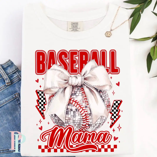 Baseball Mama Disco Ball DTF Transfer