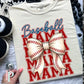 Baseball Mama With Coquette Bow DTF Transfer