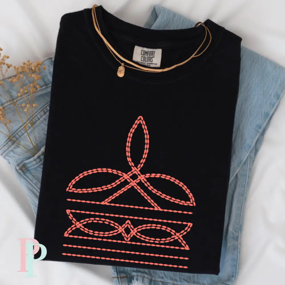 Boot Stitching Comfort Color Graphic Tee
