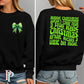 Christmas Lights Fuzzy Green Bow Pocket Screen Print Transfer