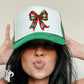 Christmas Plaid Bow Hat / Cuff Sleeve DTF Transfer