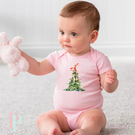 Christmas Tree Coquette Tea Towel / Infant DTF Transfer