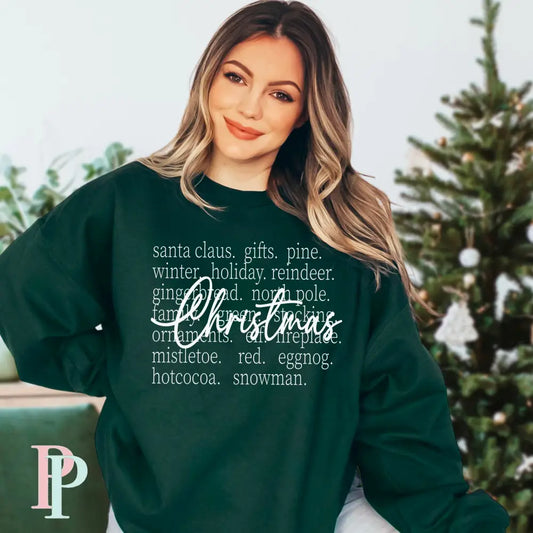 Christmas Typography Screen Print Transfer