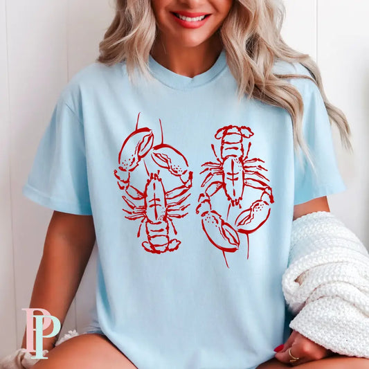 Coastal Lobsters Screen Print Transfer