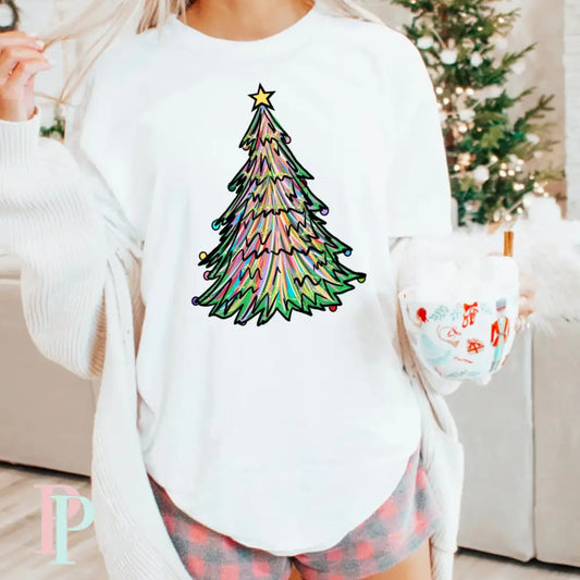 Colorful Christmas Tree DTF Transfer