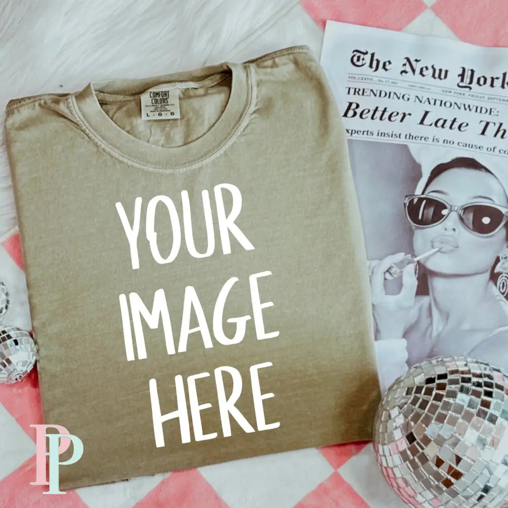 Comfort Color Digital Khaki Mockup Design Download