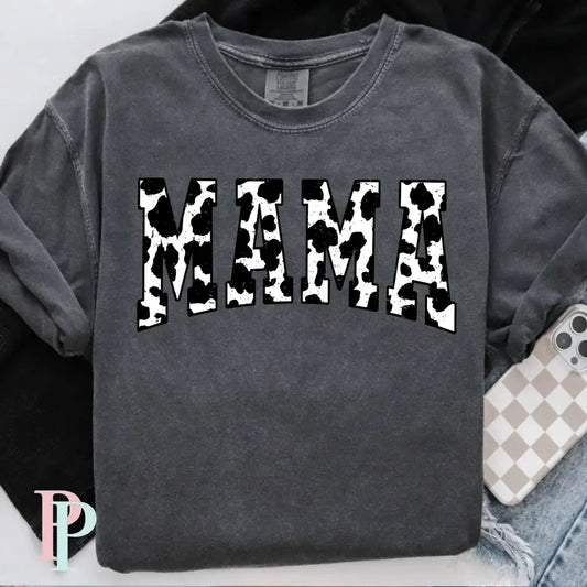 Cow Print Mama Comfort Color Graphic Tee