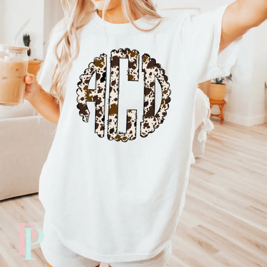 Cowhide Comfort Color Monogram Graphic Tee