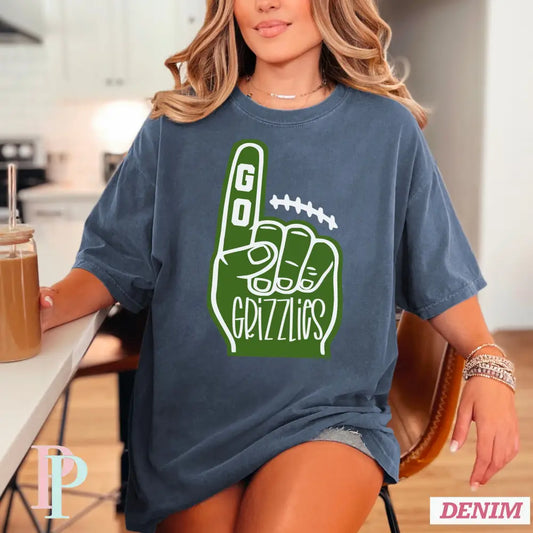 Creekview Grizzlies Foam Finger Comfort Color Graphic Tee