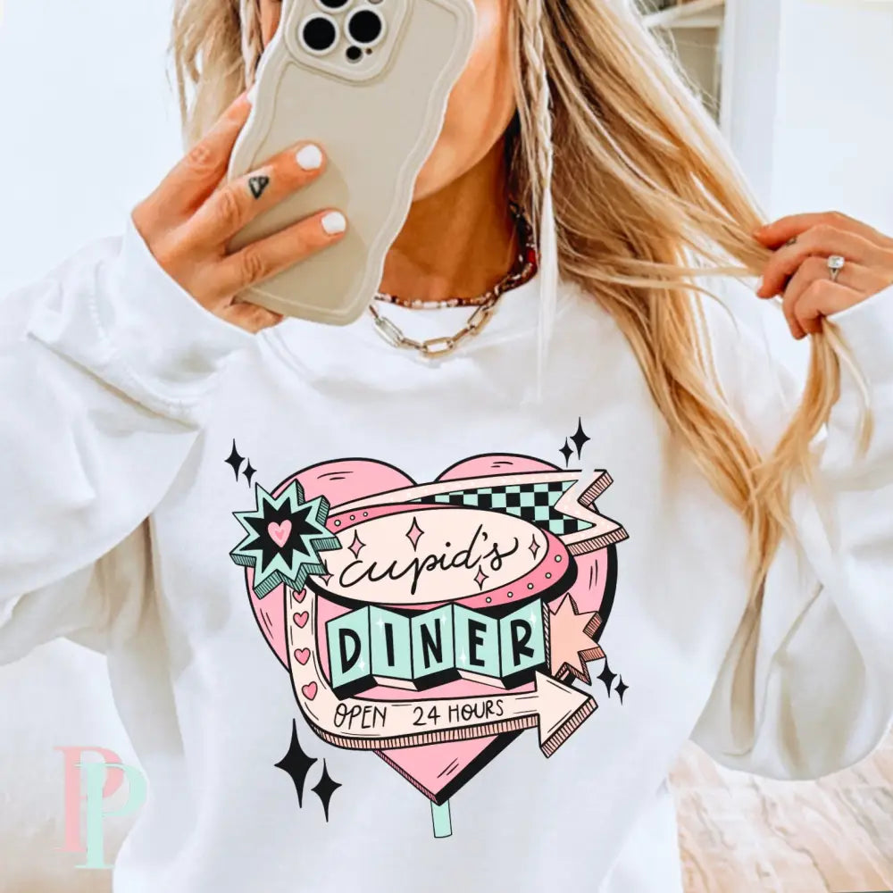 Cupid’s Diner Valentine’s Day DTF Transfer
