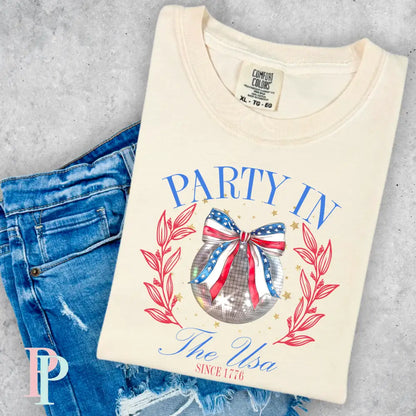 Disco Party In The USA Comfort Color Graphic Tee
