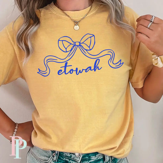 Etowah Eagles Coquette Bow Comfort Color Graphic Tee