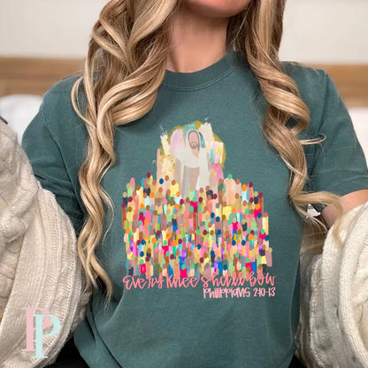 Every Knee Shall Bow Comfort Color Graphic Tee