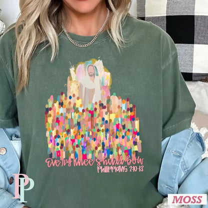 Every Knee Shall Bow Comfort Color Graphic Tee SMALL / MOSS