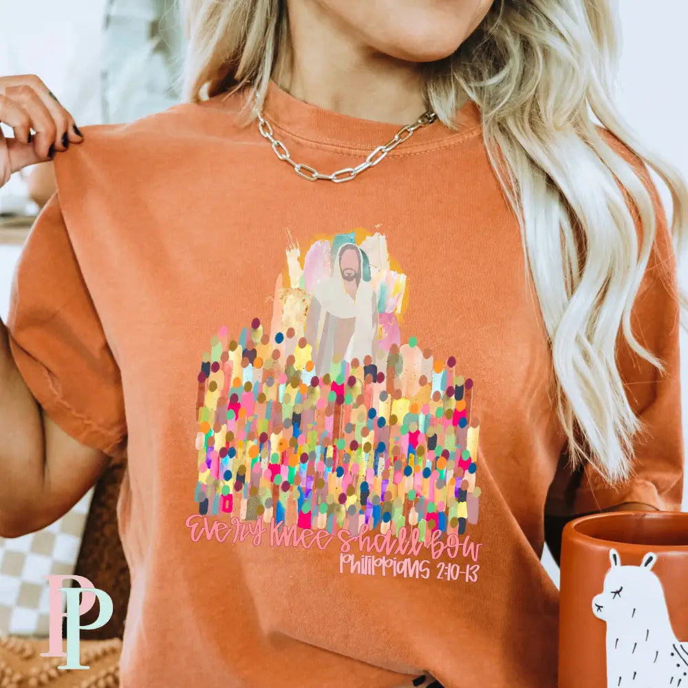 Every Knee Shall Bow Comfort Color Graphic Tee SMALL / YAM