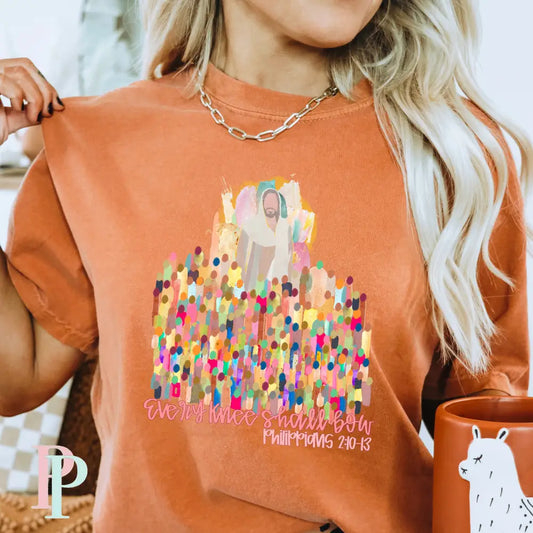 Every Knee Shall Bow Comfort Color Graphic Tee SMALL / YAM