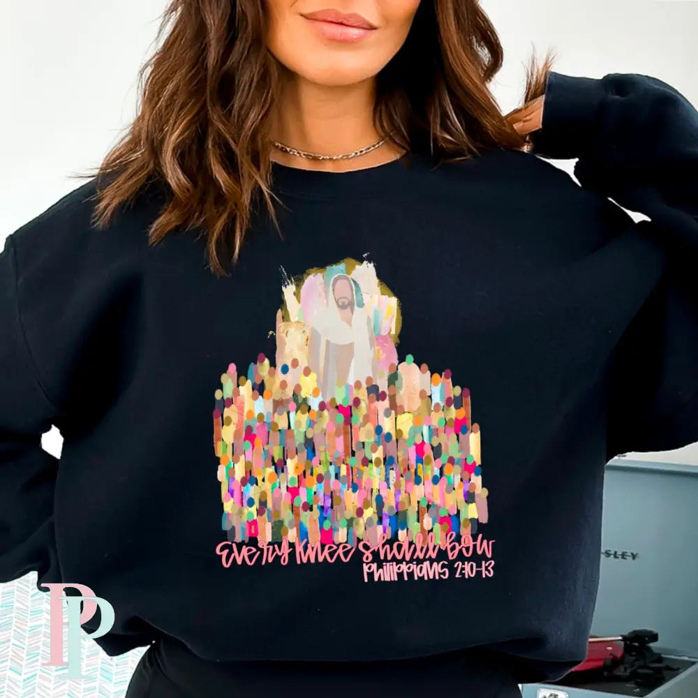 Every Knee Shall Bow Crewneck Sweatshirt Black / Small