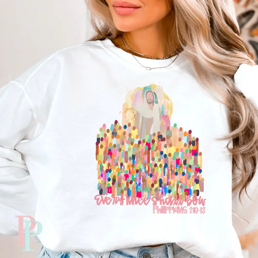 Every Knee Shall Bow Crewneck Sweatshirt White / Small