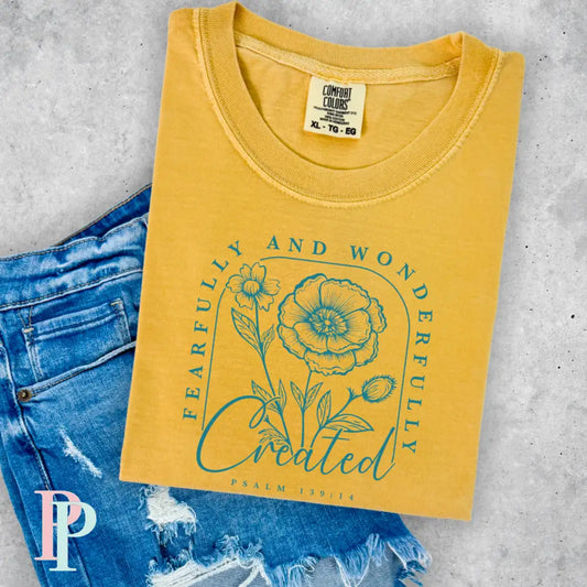 Fearfully And Wonderfully Created Comfort Color Graphic Tee