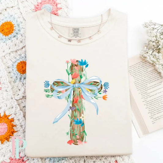 Floral Coquette Cross DTF Transfer