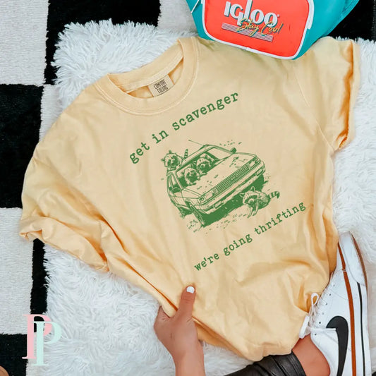 Get In Scavenger We’re Going Thrifting Comfort Color Graphic Tee