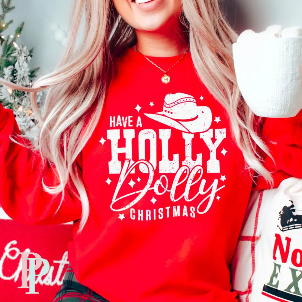 Have A Holly Dolly Christmas Screen Print Transfer