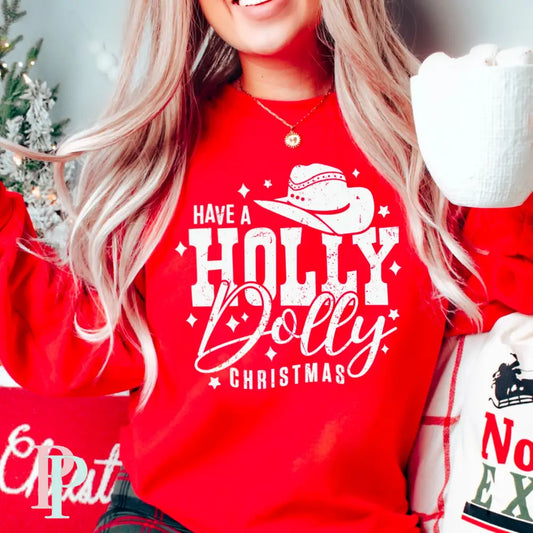 Have A Holly Dolly Christmas Screen Print Transfer