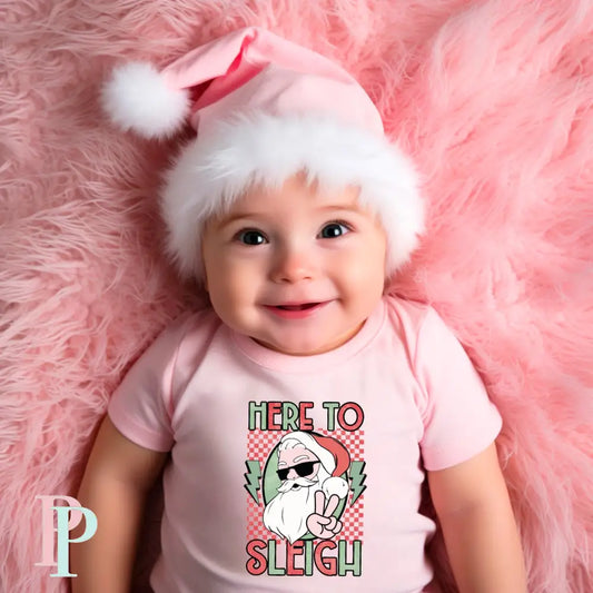 Here To Sleigh Tea Towel / Infant DTF Transfer