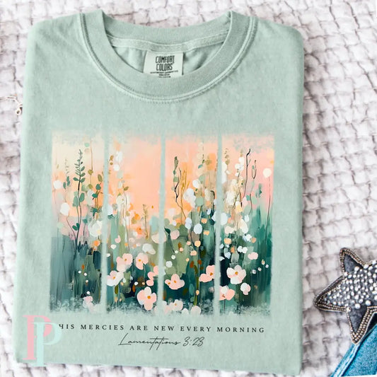 His Mercies Are New Every Morning Black Ink Lettering DTF Transfer