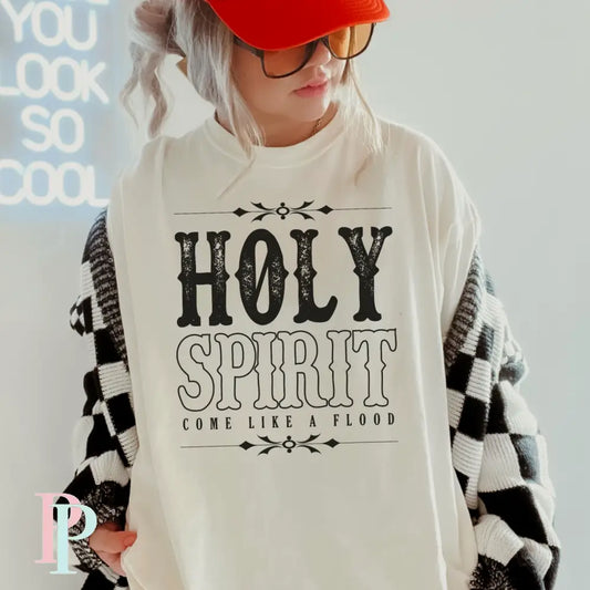 Holy Spirit Come In Like A Flood Comfort Color Graphic Tee