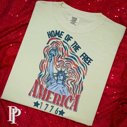 Home Of The Free Comfort Color Graphic Tee