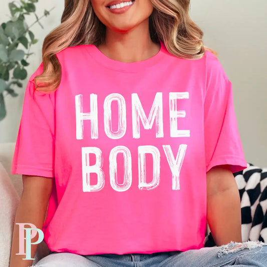 Homebody Comfort Color Graphic Tee NEON PINK / SMALL