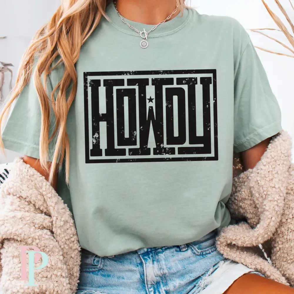 Howdy Comfort Color Graphic Tee BAY / SMALL