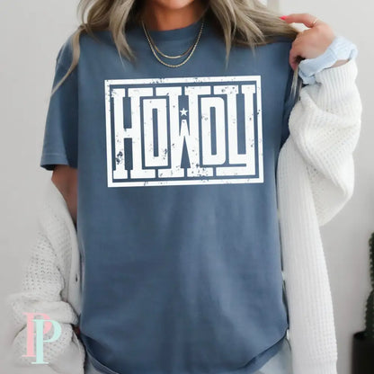 Howdy Comfort Color Graphic Tee BLUE JEAN / SMALL