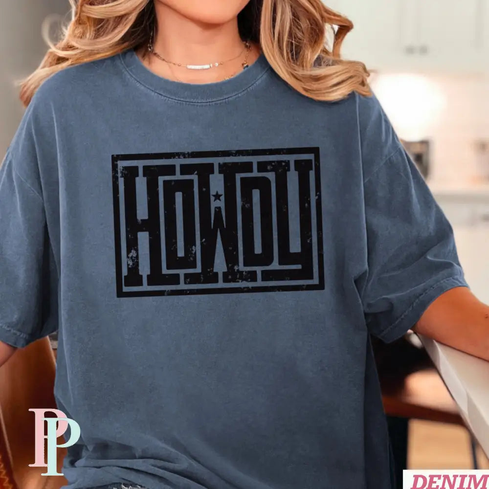 Howdy Comfort Color Graphic Tee DENIM / SMALL