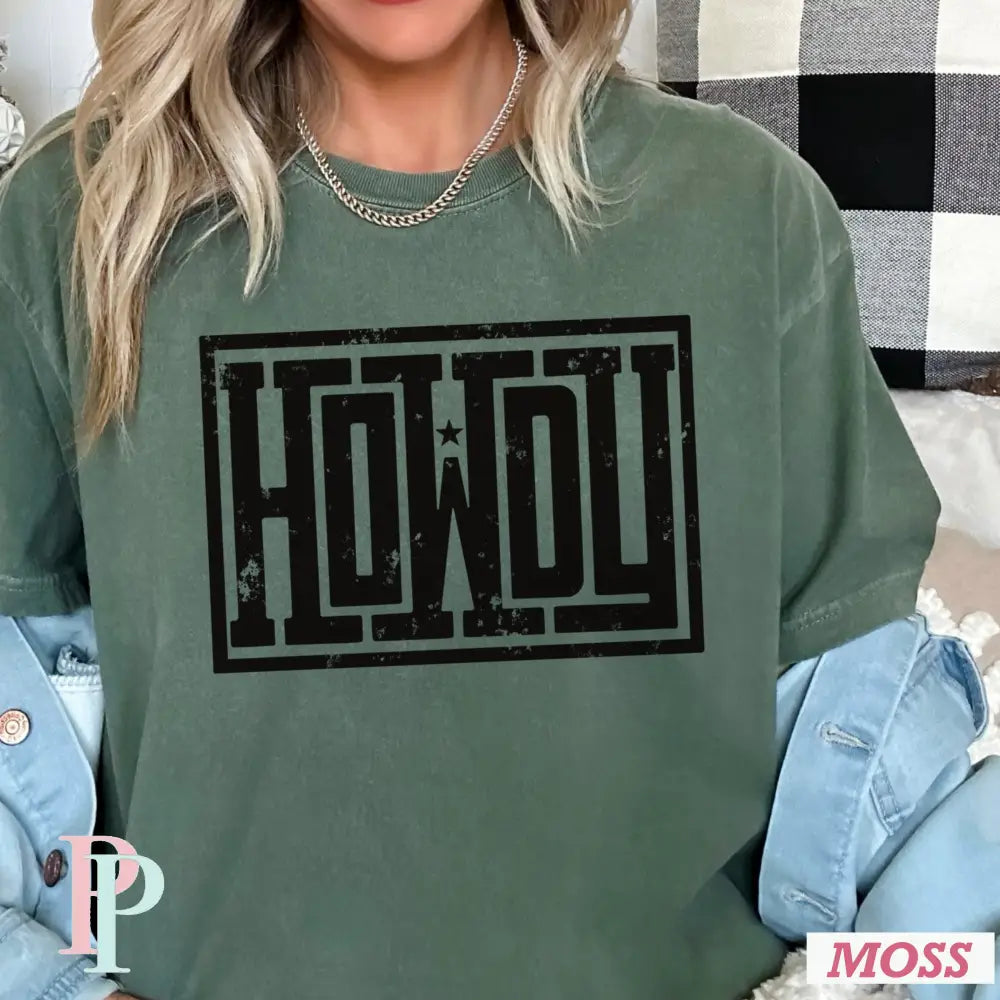 Howdy Comfort Color Graphic Tee MOSS / SMALL