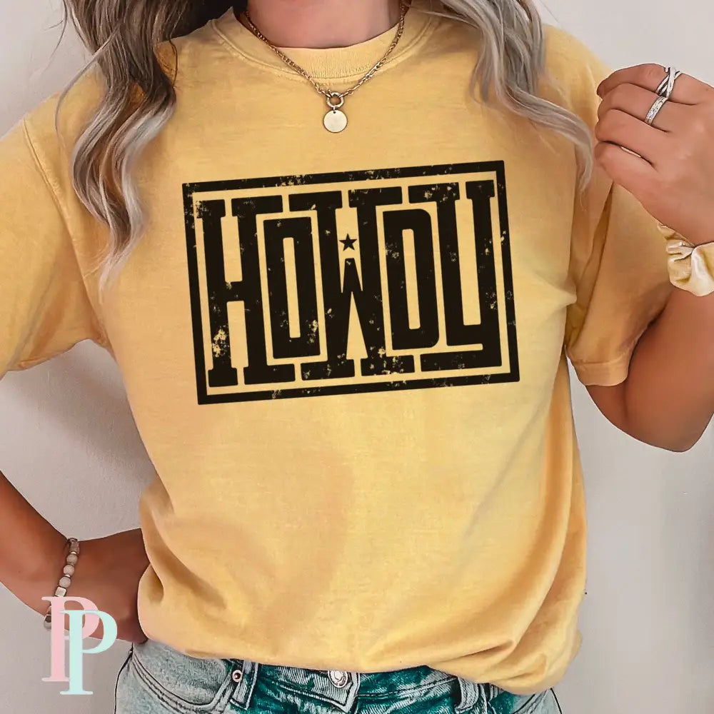Howdy Comfort Color Graphic Tee MUSTARD / SMALL